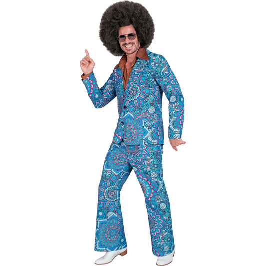 "THE 60s FASHION -blue mandala" (Jackett, Hose) – Vorderansicht