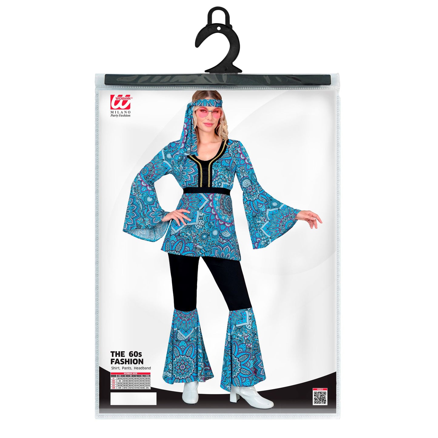 "THE 60s FASHION -blue mandala" (Oberteil, Hose, Stirnband) – Ansicht 5