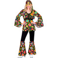 "THE 60s FASHION -colorful flowers" (Oberteil, Hose, Stirnband) – Vorderansicht