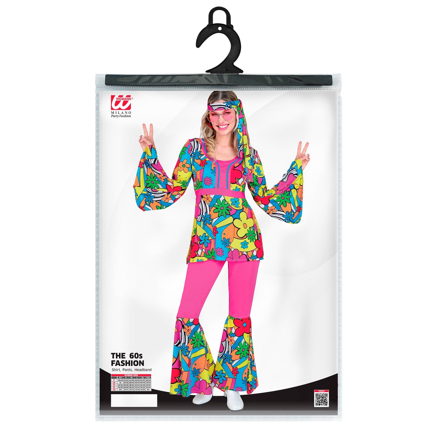 "THE 60s FASHION - flower power" (Oberteil, Hose, Stirnband) – Detailansicht
