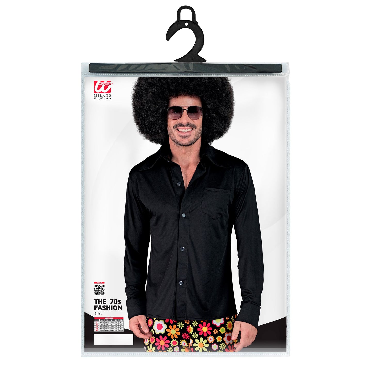"THE 70s GROOVY STYLE - schwarz" (Hemd) – Detailansicht