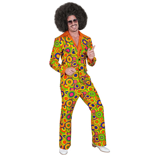 "THE 70s GROOVY STYLE - yellow circles" (Jackett, Hose) – Vorderansicht