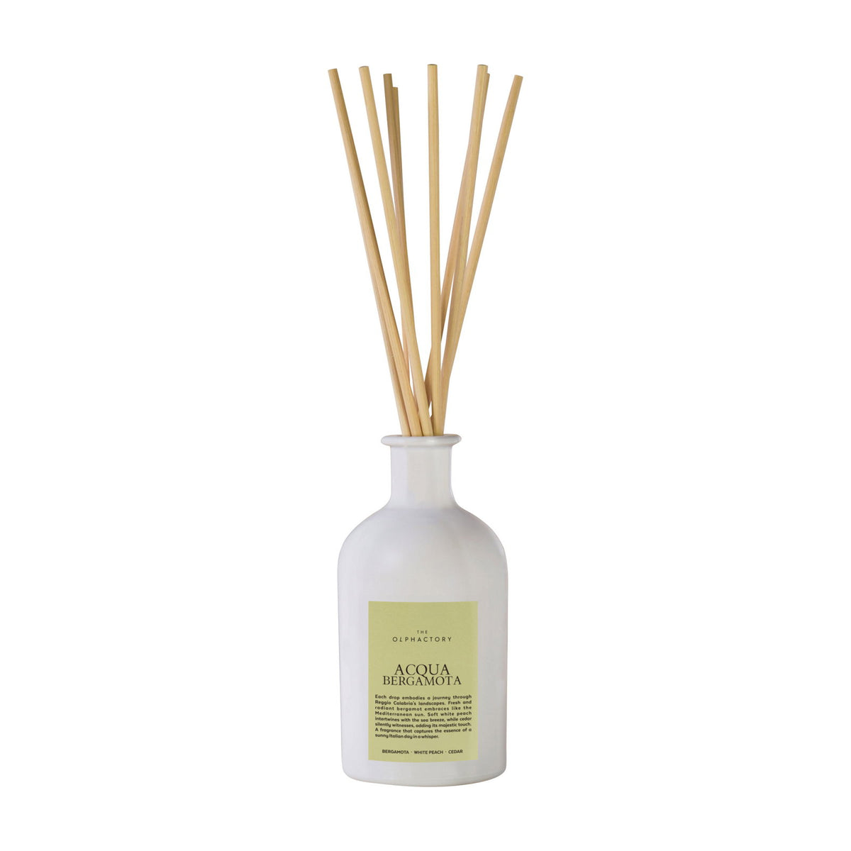 The Olphactory, Acqua Bergamota, Duftstäbchen, Aroma-Rattanstäbchen-Diffusor, 250 ml