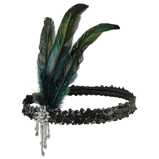 "THE ROARING 20s STIRNBAND MIT FEDERN" – Vorderansicht