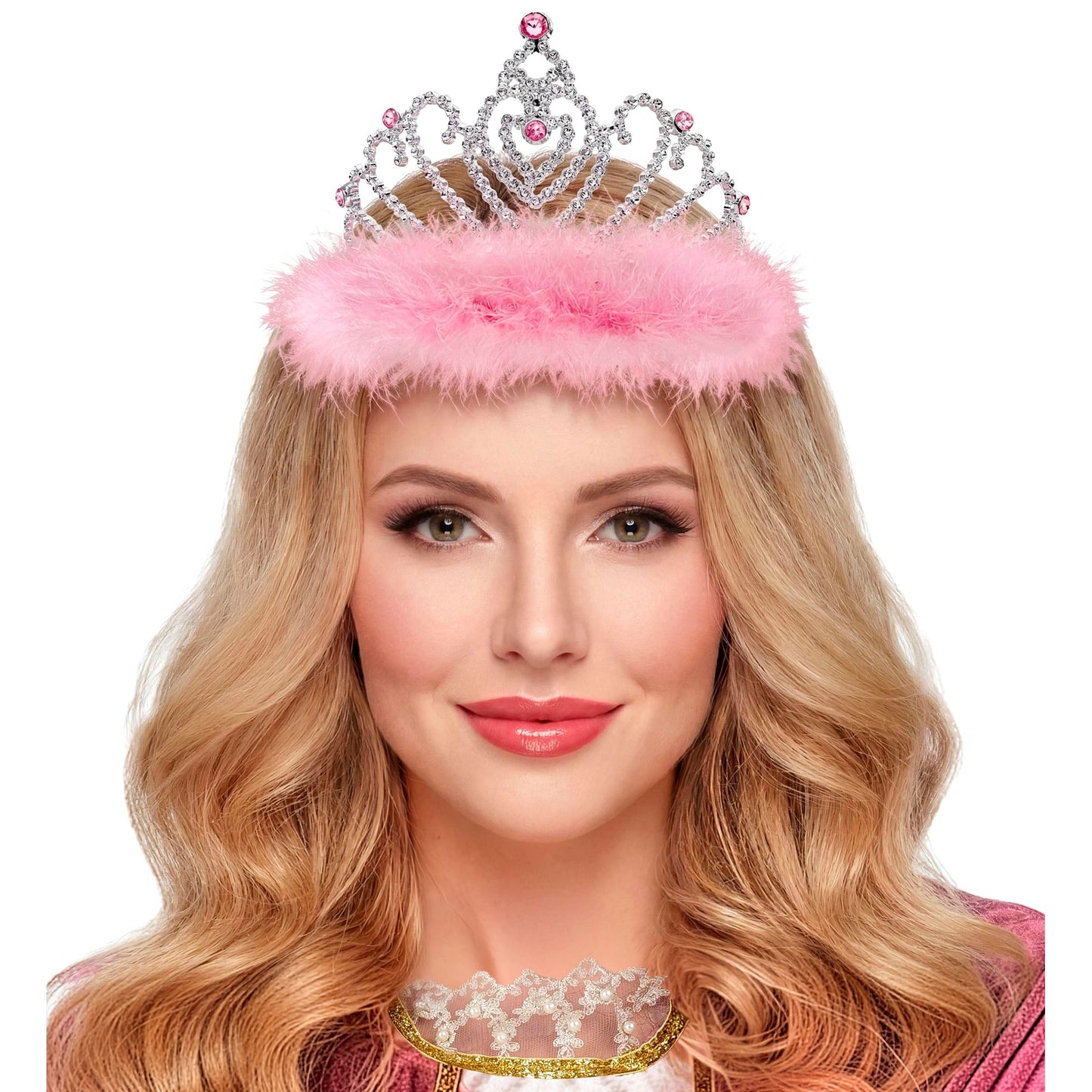 "TIARA MIT ROSA MARABOU" – Ansicht 4