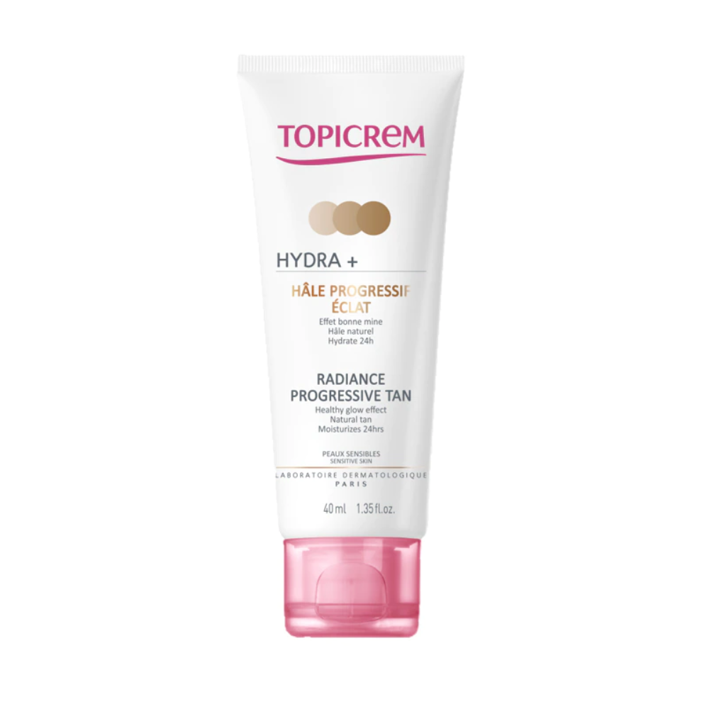 Topicrem, Hydra+, Beschleunigt die natürliche Bräunung, Selbstbräunungscreme, Für Gesicht & Hals, 40 ml