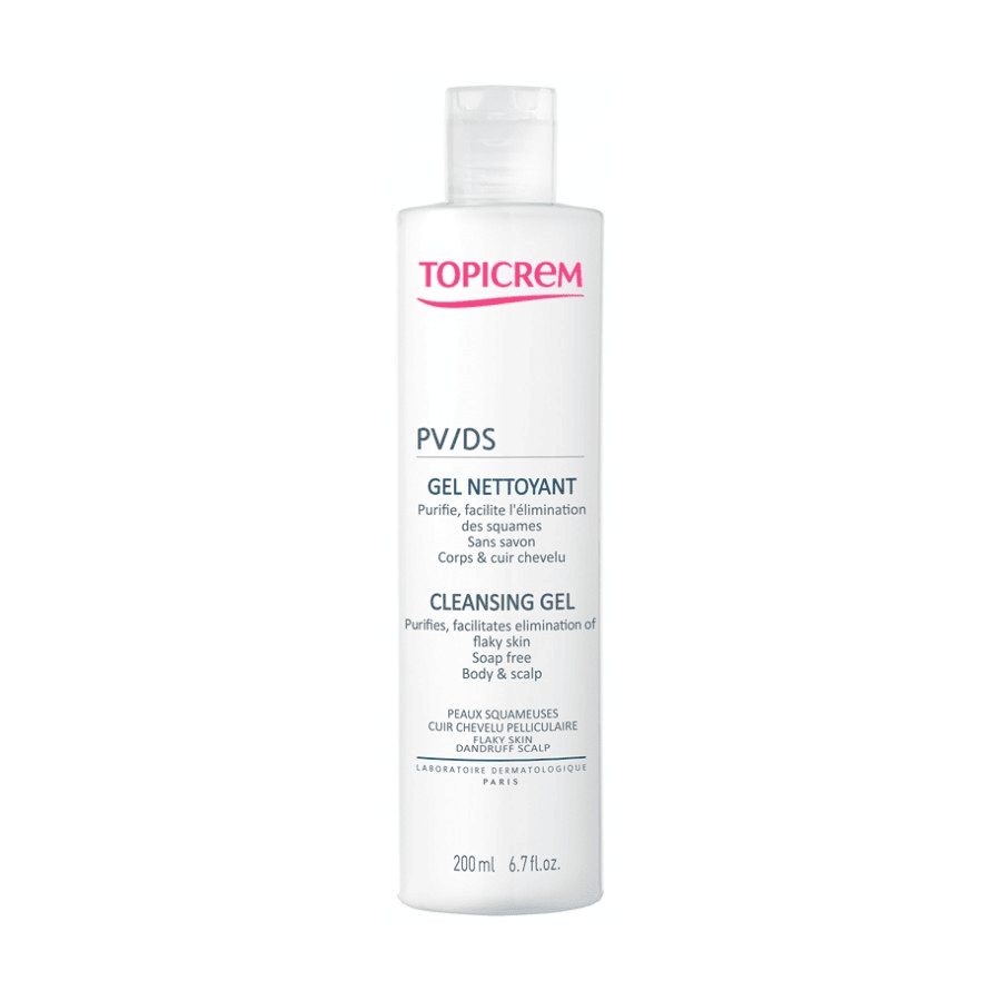 Topicrem, PV/DS, Cleansing, Soothing & Protecting, Duschgel, For Body, For Hair, For Face, For Scalp, Für empfindliche Haut, 200 ml