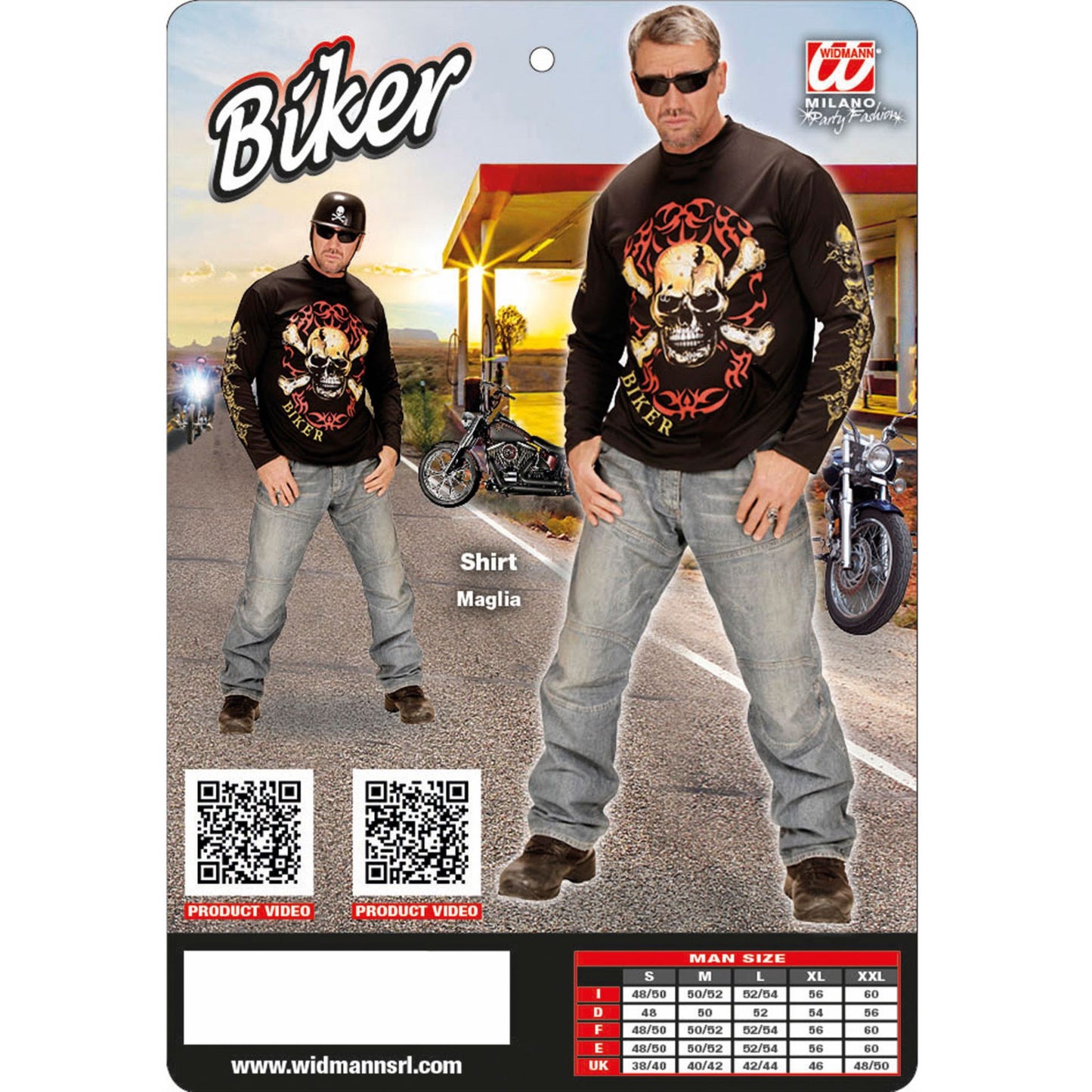 "TOTENKOPF BIKER T-SHIRT MIT GEKREUZTEN KNOCHEN" – Ansicht 5
