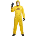 "TOXIC HAZARD" (Overall mit Kapuze, Handschuhe, Maske) – Vorderansicht