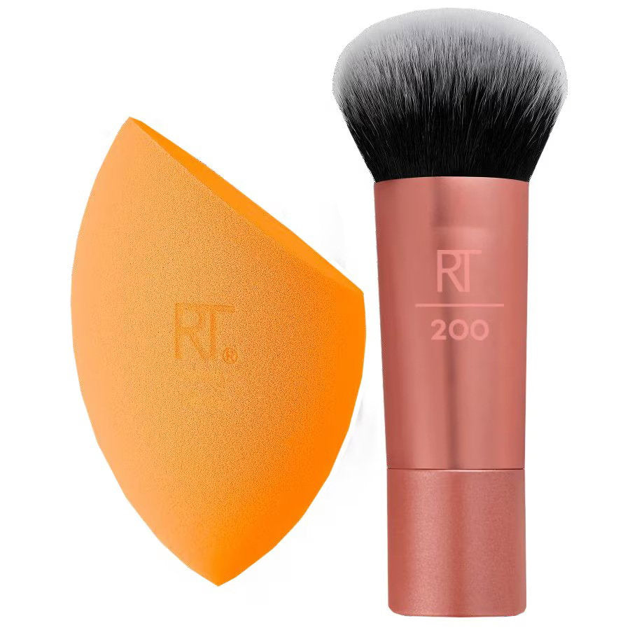Real Techniques Travel Set mit Mini Blush Brush RT200 und Miracle Makeup Sponge in Orange