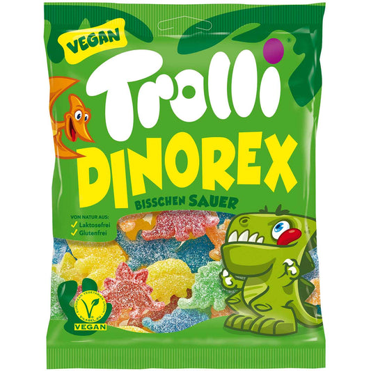 Trolli Dinorex 150g vegane extrasaure Fruchtgummis Dinosaurier