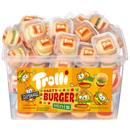 Trolli Party Burger Minis 60x10g - Fruchtgummi und Schaumzucker – Produktansicht