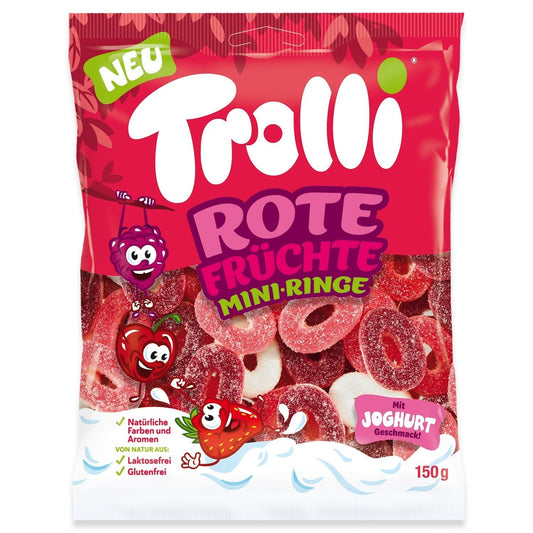 Trolli Rote Früchte Mini-Ringe 150g Fruchtgummi Packung