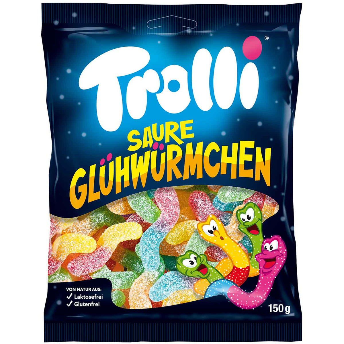 Trolli Saure Glühwürmchen Fruchtgummi Orange 150 g