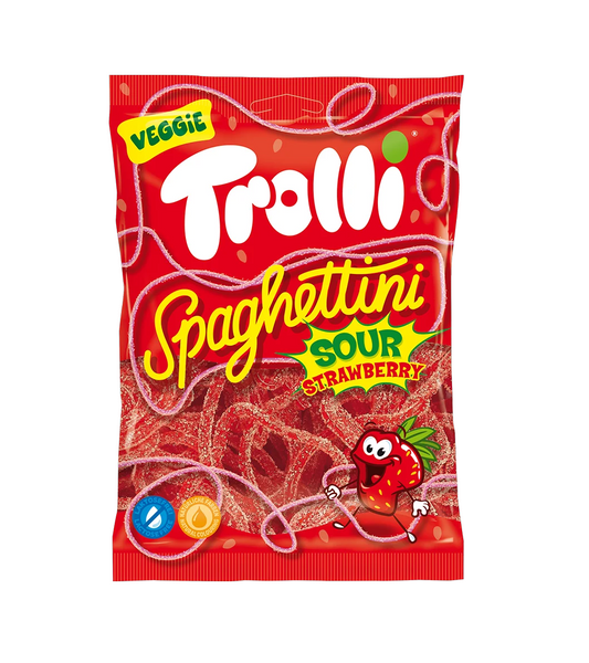 Trolli Spaghettini Sour Strawberry 100g Fruchtgummi Beutel