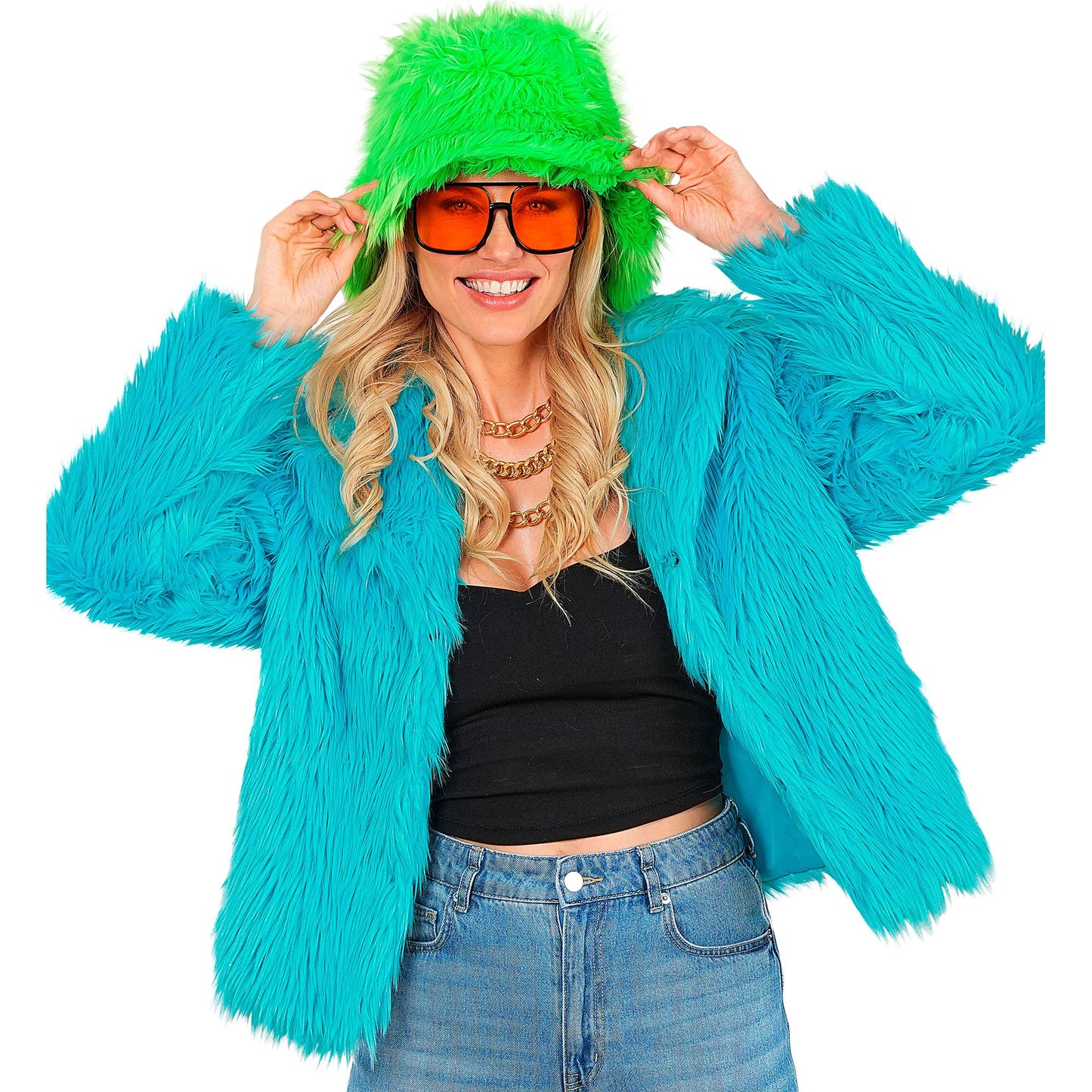 "TÜRKISE DAMEN PLÜSCHJACKE" – Ansicht 9