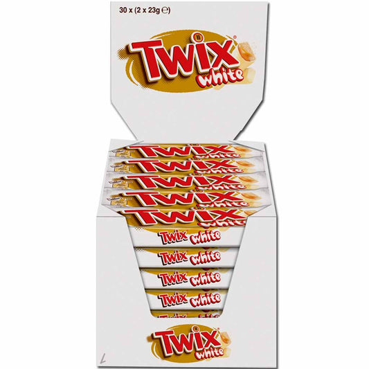 Twix White Riegel 32x46g Pack mit weisser Schokolade – Produktansicht