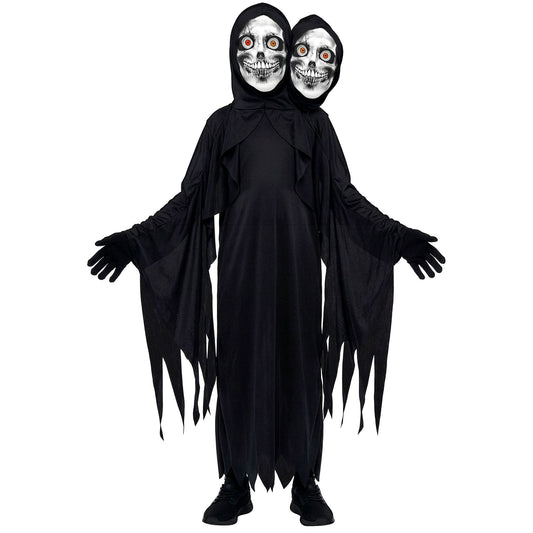 "TWO FACE SENSEMANN" (Robe mit Kapuze und zwei Masken, Handschuhe) – Vorderansicht