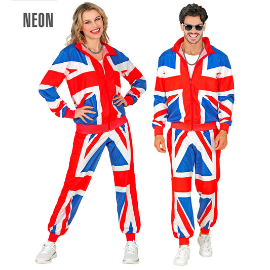 "U.K. PARTY FASHION TRAININGSANZUG" (Oberteil, Hose) – Vorderansicht
