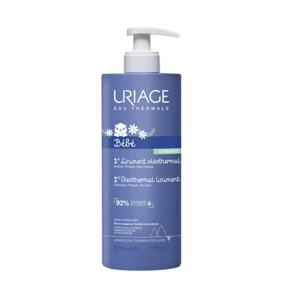 Uriage, Bebe, Feuchtigkeitsspendende und sanfte Reinigung, Reinigungscreme, 500 ml