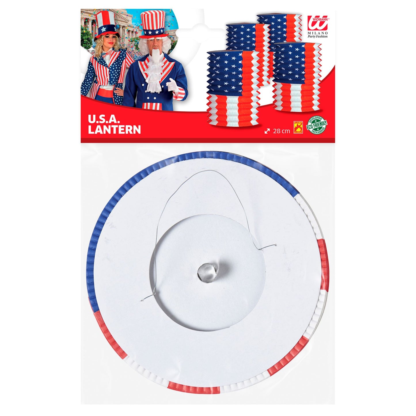 "USA LATERNE" Ø 16 cm - 28 cm - schwer entflammbar – Detailansicht