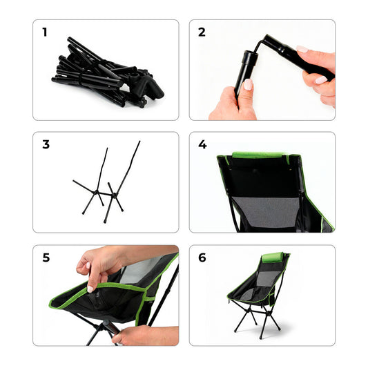 2-in-1 Faltbare Camping-Schaukelstuhl mit Tasche, Kissen und Tragetasche Trillow InnovaGoods