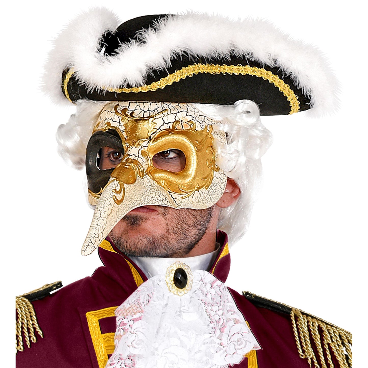"VENEZIANISCHE MASKE DELUXE MIT LANGER NASE" – Ansicht 3