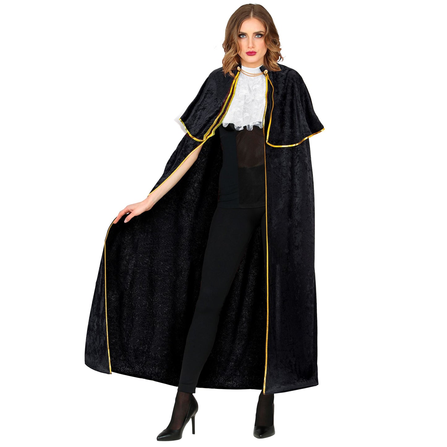 "VENEZIANISCHER UMHANG MIT JABOT" aus Samt - 142 cm – Ansicht 4