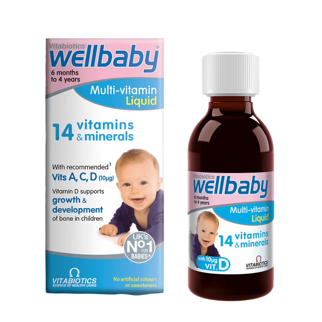 Vitabiotics Vitabiotics, Wellbaby, 14 Vitamins & Minerales, Development Of Bones & Muscles, Vitamine, 150 ml Regular