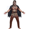 "VOODOO PRIESTER" (Oberteil, Hose, Sitrnband, Umhang) – Vorderansicht