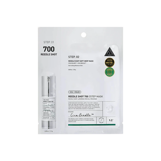 VT Cosmetics VT Cosmetics, Reedle Shot 700 2 Step, Hydratisierend & Regenerierend, Gesichtsmaske, Für das Gesicht, 26.5 g Reg