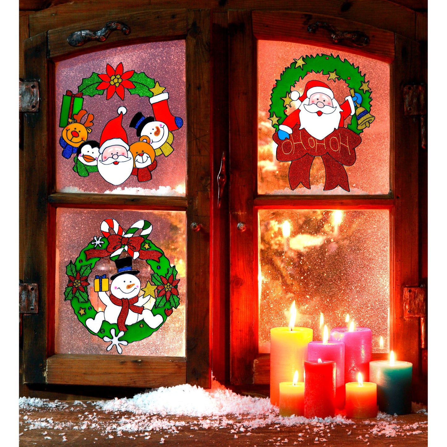"WEIHNACHTSKRANZ FENSTERBILDER" sort. In 3 Modellen - 30 cm – Detailansicht