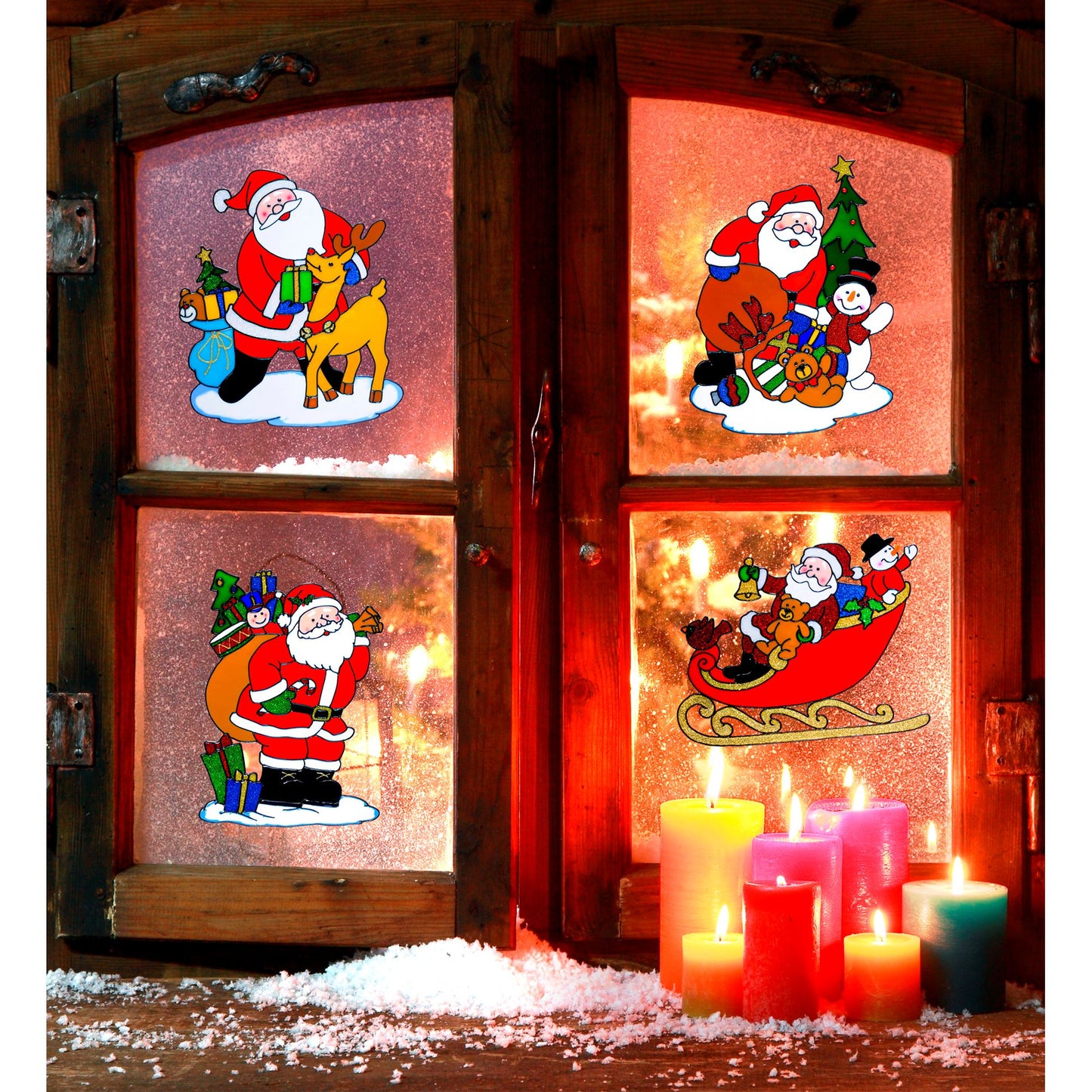 "WEIHNACHTSMANN FENSTERBILDER" sort. In 12 Modellen - 30 cm – Detailansicht