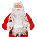 "WEIHNACHTSMANN" in Box - (Perücke mit Locken, Bart mit Schnurrbart, Augenbrauen) – Vorderansicht
