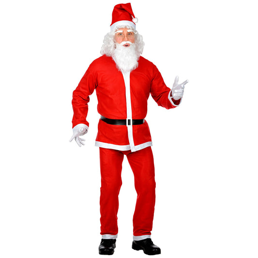 "WEIHNACHTSMANN" (Kasack, Hose, Gürtel, Hut, Bart mit Schnurrbart) – Vorderansicht