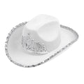 "WEISSER COWGIRL PARTYHUT MIT TIARA" – Vorderansicht