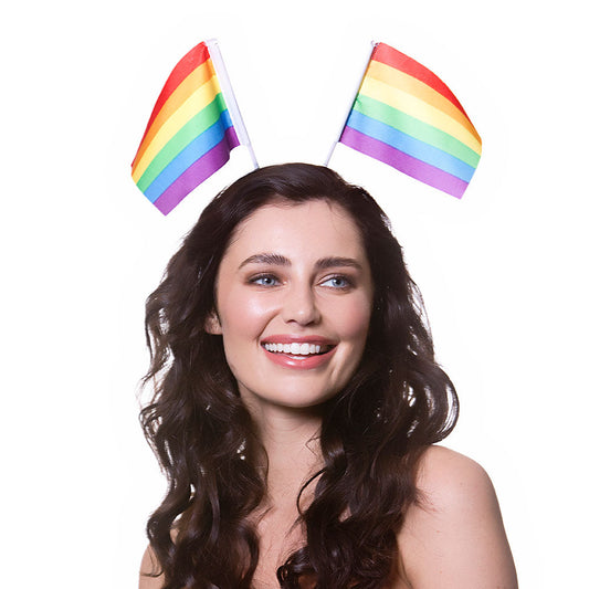 Wicked Costumes Regenbogen Flaggen Haarreif – 2 Flags Pride – Produktansicht