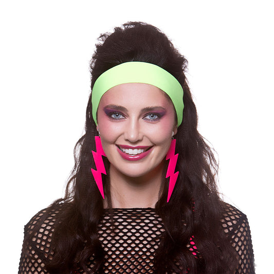 Wicked Costumes 80s Neon Grün Stirnband – Atmungsaktiv & Feuchtigkeitsregulierend