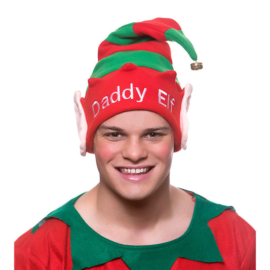 Wicked Costumes Daddy Elf Hut rote weisse Fleece Weihnachtsmütze - Fasnacht24.ch – Produktansicht