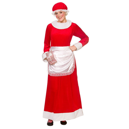 Wicked Costumes Deluxe Mrs. Santa Claus Kostüm – Rotes Kleid & Weißer Schürze - Fasnacht24.ch