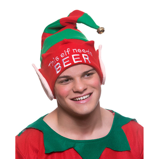 Wicked Costumes Elf Bierhut Grün-Rot Festlicher Partyhut – Produktansicht