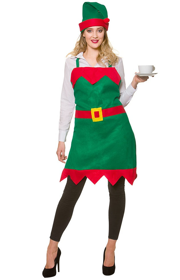 Wicked Costumes Grün Elfenschürze und Hut – Baumwolle, Verstellbar - Fasnacht24.ch
