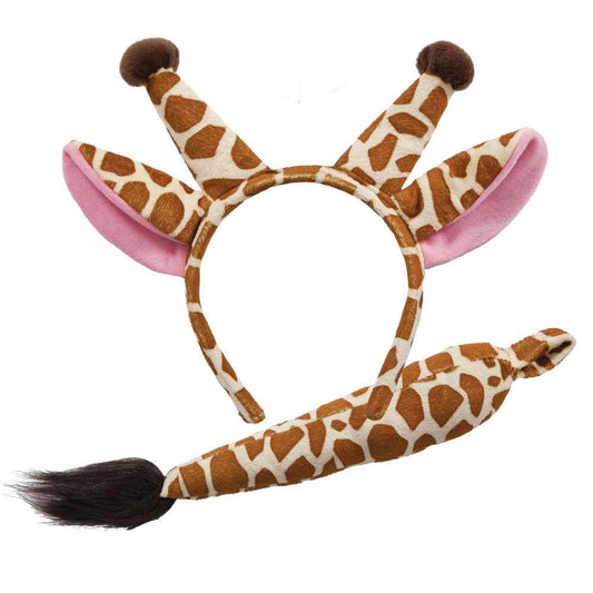 Wicked Costumes Giraffen Plüsch Ohren und Schwanz Set Einheitsgrösse Fasnacht24.ch