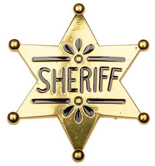 Wicked Costumes Grosser Sheriff Stern Gold Western Abzeichen – Zinklegierung - Fasnacht24.ch