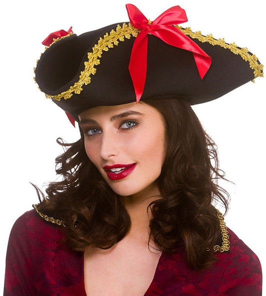 Wicked Costumes Piraten Tricorn Hut – Damen Einheitsgröße 56-59 cm - Fasnacht24.ch