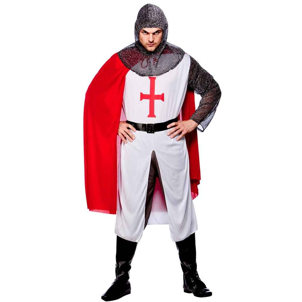 Richard Löwenherz Tempelritter Kostüm – Roter Umhang & Weiße Tunika - Fasnacht24.ch