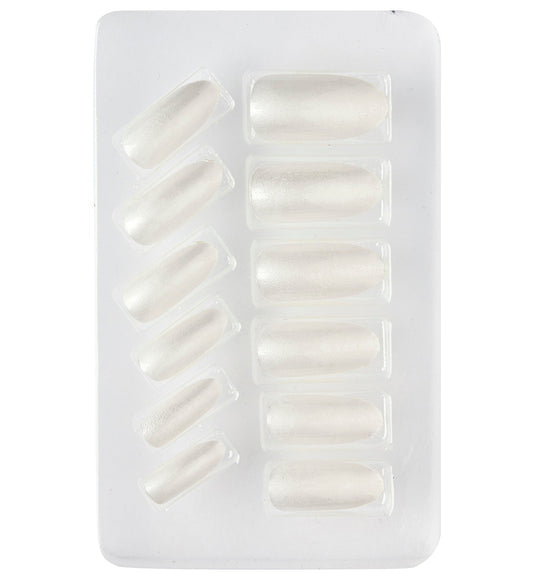 Selbstklebende Weiße Künstliche Nägel – Widmann 12 Stück - Fasnacht24.ch