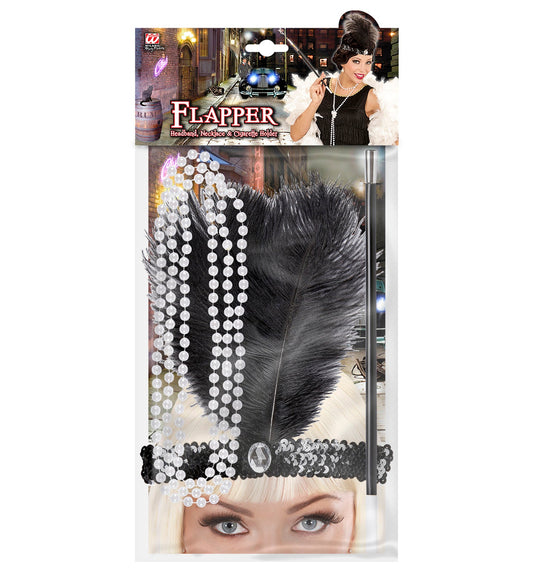 Widmann Charleston Set – 1920er Jahre Accessoires mit Perlenkette & Stirnband - Fasnacht24.ch