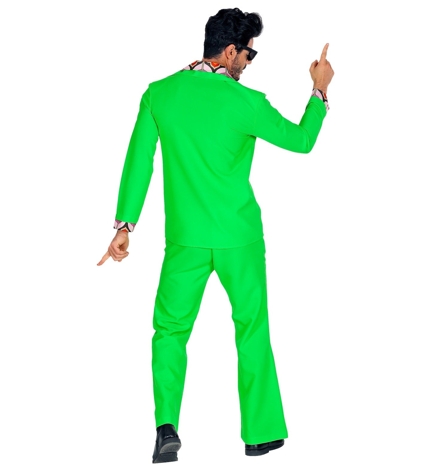 Widmann Herrenanzug 70er Disco Stil – Neon Grün Anzug mit Hemd - Fasnacht24.ch