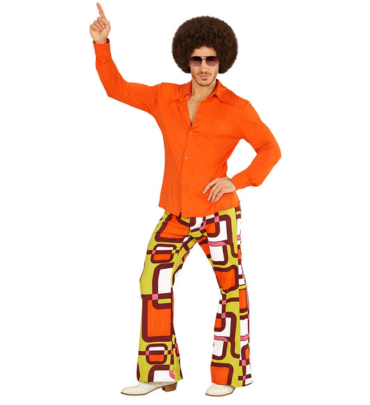 Widmann 70er Jahre Retro Hemd – Orange, Leicht & Atmungsaktiv - Fasnacht24.ch